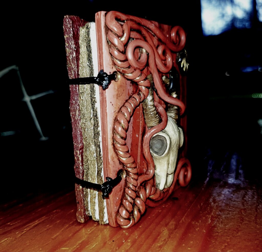 Handcrafted paper Book with Polymer Clay